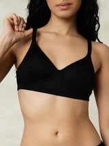 [Black] SilkSilky-AU Silk Jersey Bra 004