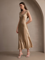 [Champagne] SilkSilky-AU Cap Sleeve Dress 005