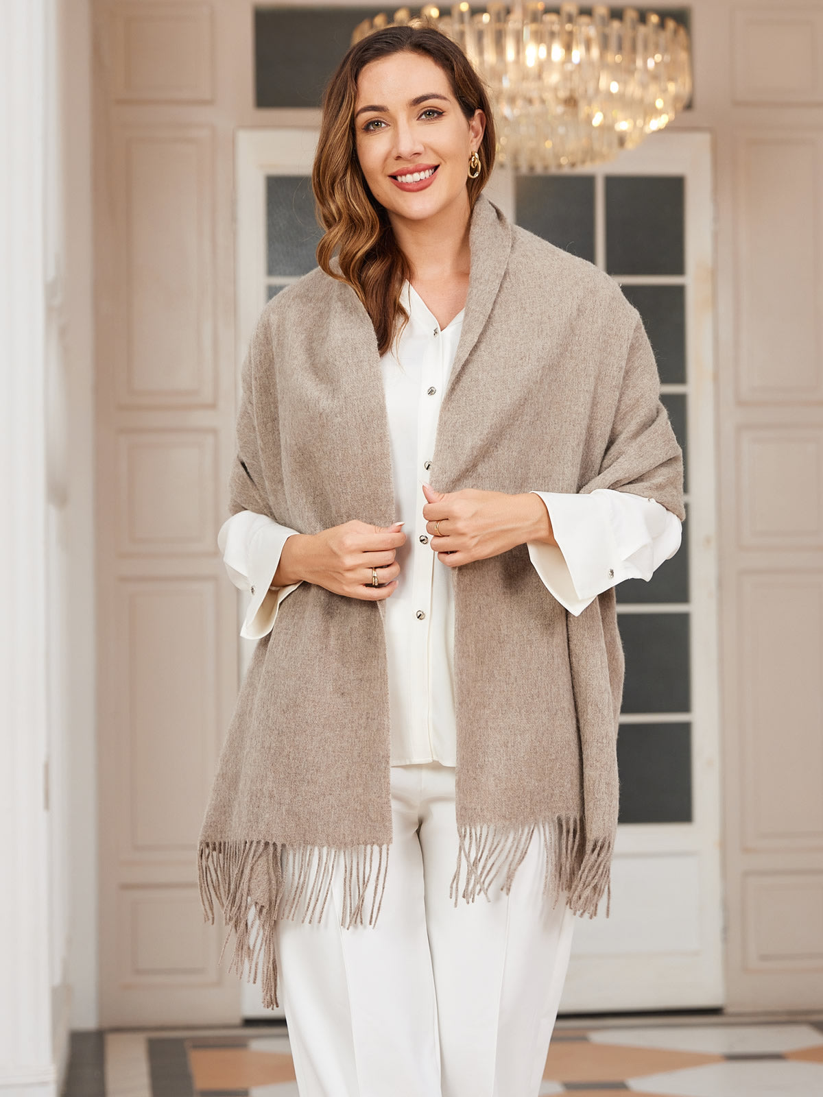 [Dark Khaki] SilkSilky-AU Wool Scarf 001