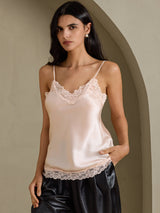 [Pink] SilkSilky-AU Spaghetti Strap V Neck Camisole 003
