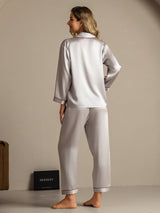 [Silver] SilkSilky-AU Long Sleeve Notch Collar Women's Pyjamas 002