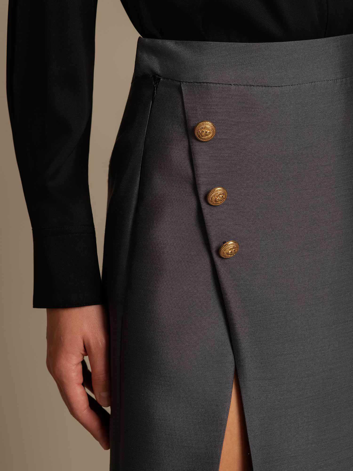 [Gray] SilkSilky-AU 32Momme Wool Split Skirt 004,