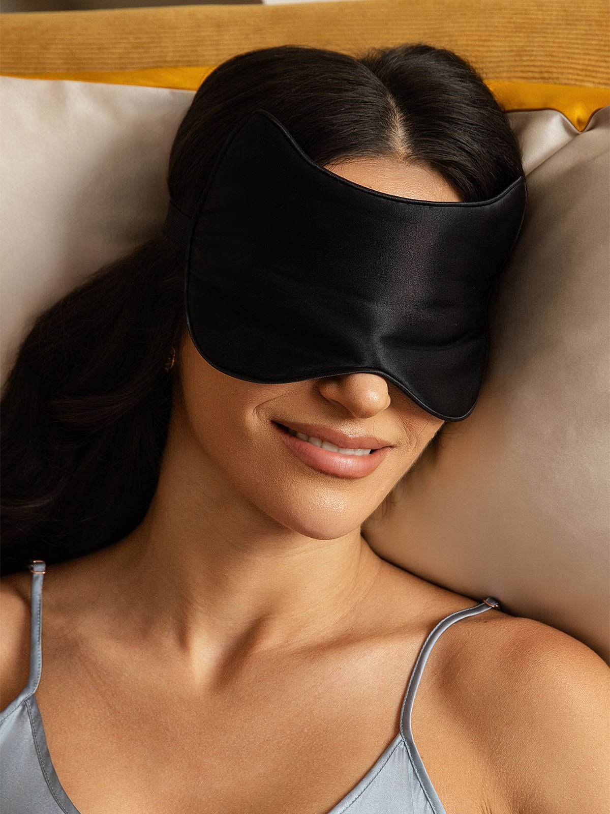 [Black] SilkSilky-AU Pure Silk Eye Mask 001