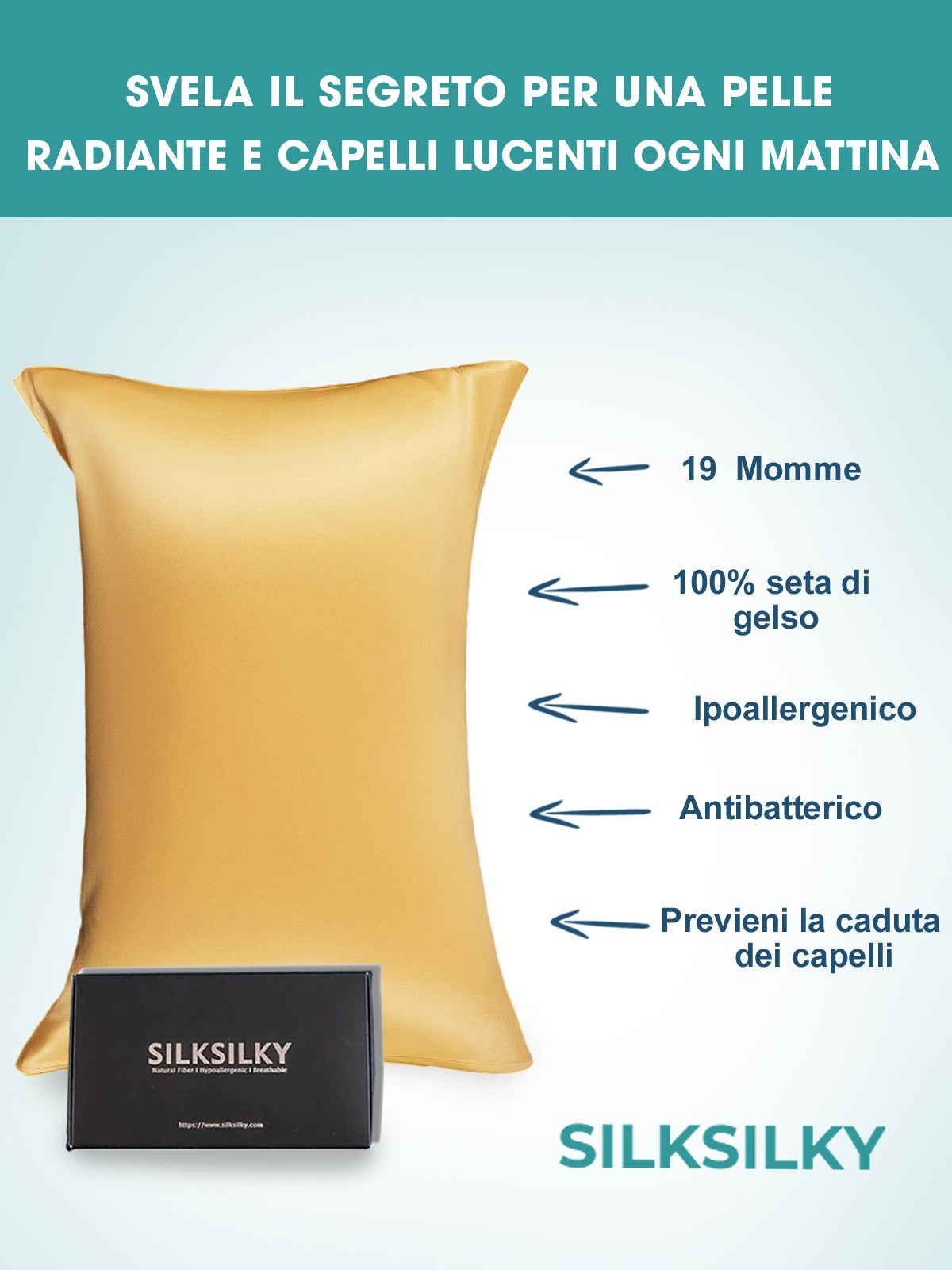 [Champagne] SilkSilky-AU 19Momme Pure Silk Pillowcase 003