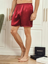 [Wine] SilkSilky-AU Men's Sleep Shorts 003