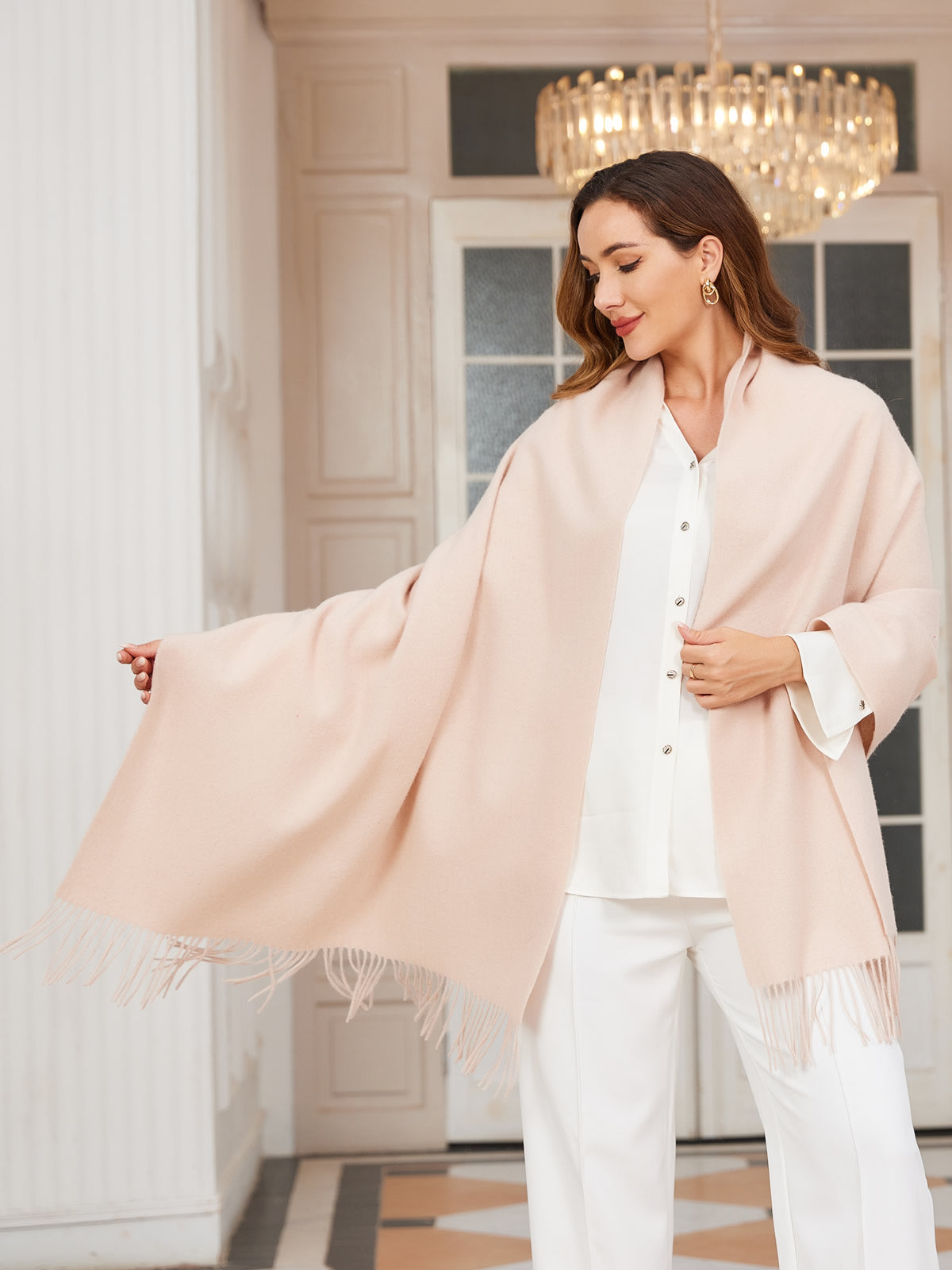 [Beige] SilkSilky-AU Wool Scarf 001
