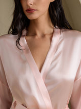 [Light Pink] SilkSilky-AU 3/4 Sleeve Women's Dressing Gown 004