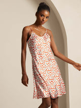 [Cherry] SilkSilky-AU Pure Silk V Neck Dress 005,