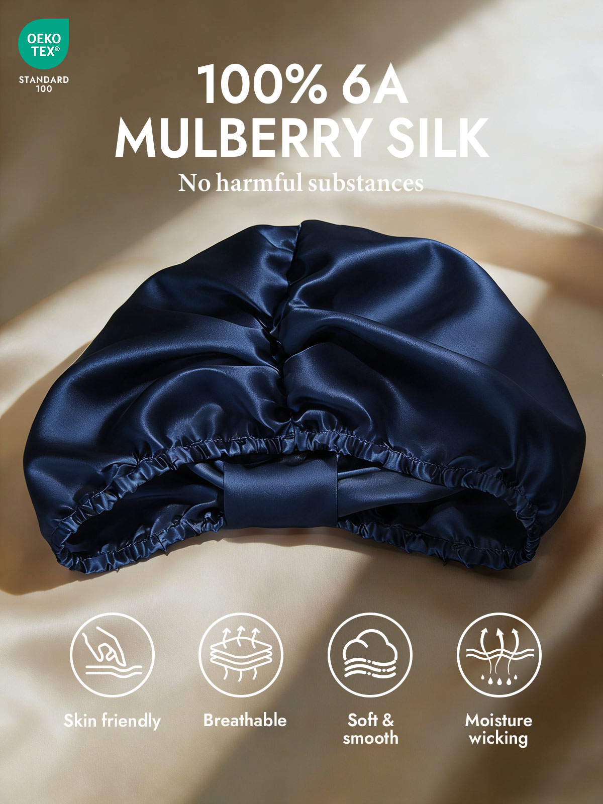[Dark Blue] SilkSilky-AU Sleep Cap 002