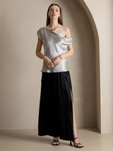 [Black] SilkSilky-AU 19Momme Silk Split Women's Pants 009