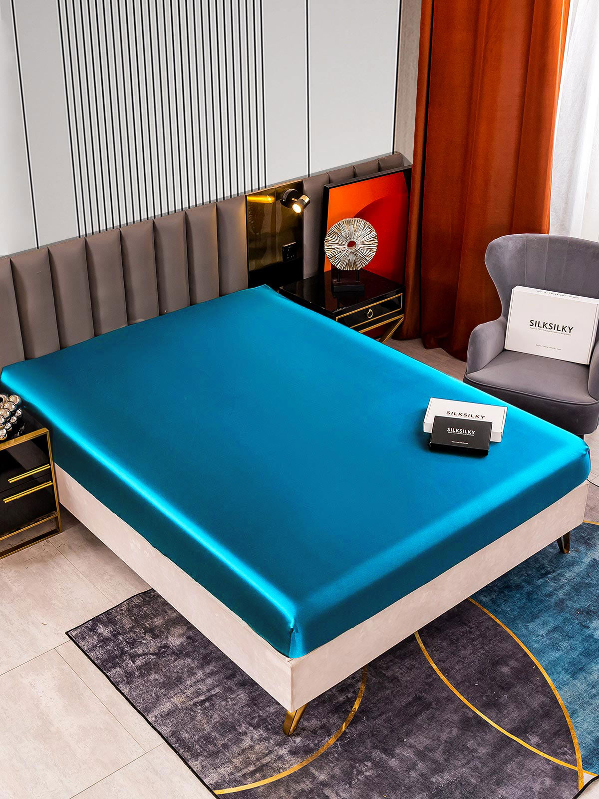 [Teal] SilkSilky-AU 22Momme Pure Silk Sheet 002