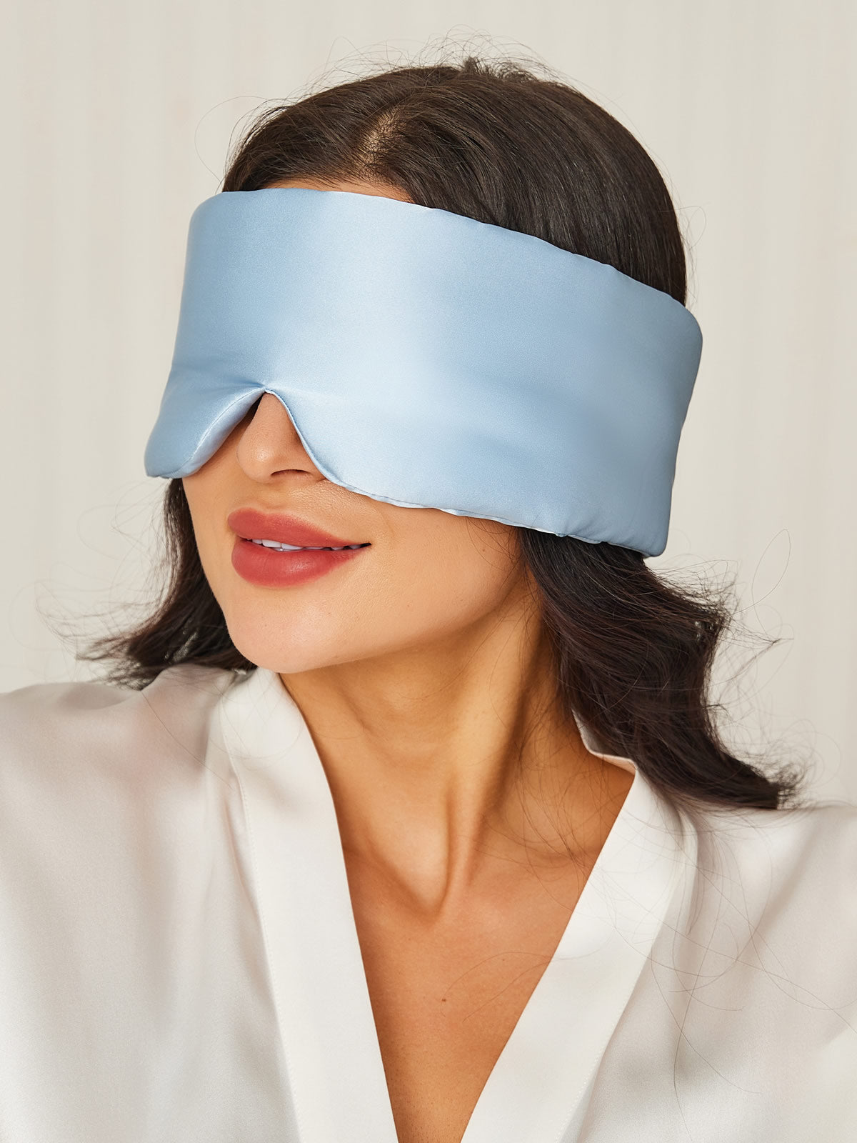 [Light Blue] SilkSilky-AU 19Momme Pure Silk Eye Mask 001