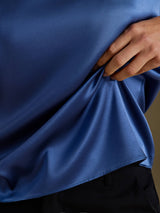 [Real Teal] SilkSilky-AU Cap Sleeve Round Neck Women's T-Shirt 004