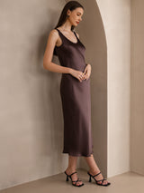 [Coffee] SilkSilky-AU Sleeveless Dress 004
