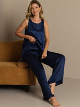 [Dark Blue] SilkSilky-AU Sleeveless Women's Pyjamas 008