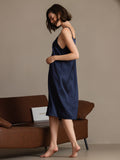 SilkSilky-AU 19Momme Silk Sleeveless Dress DarkBlue 002