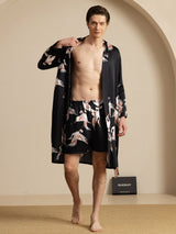 [Black] SilkSilky-AU 19Momme Long Sleeve Mens Pajamas 003