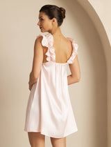 [Pink] SilkSilky-AU Sleeveless Square Neck Nightgown 002