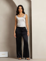 [Silver] SilkSilky-AU 19Momme Stretch Silk Charmeuse Sleeveless Scoop Neck Camisole 003