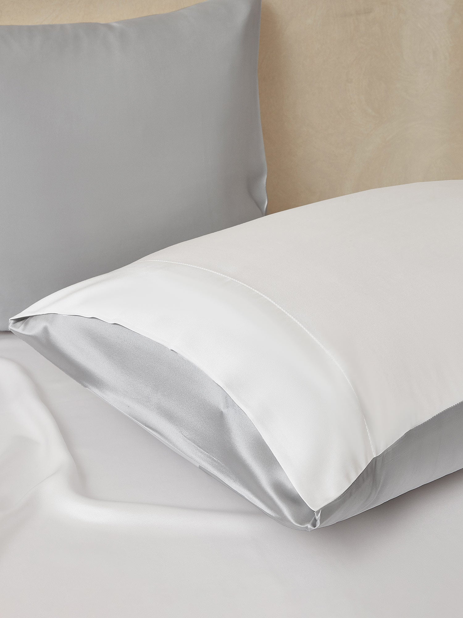 [LightGray+White] SilkSilky-AU 19Momme Bedding Set 003