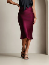 [Dark Red] SilkSilky-AU Skirt 004