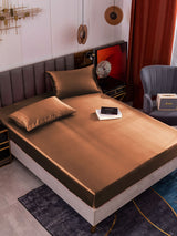 [Coffee] SilkSilky-AU 19Momme Bedding Set 001