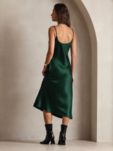 [Dark Green] SilkSilky-AU Sleeveless V Neck Dress 002