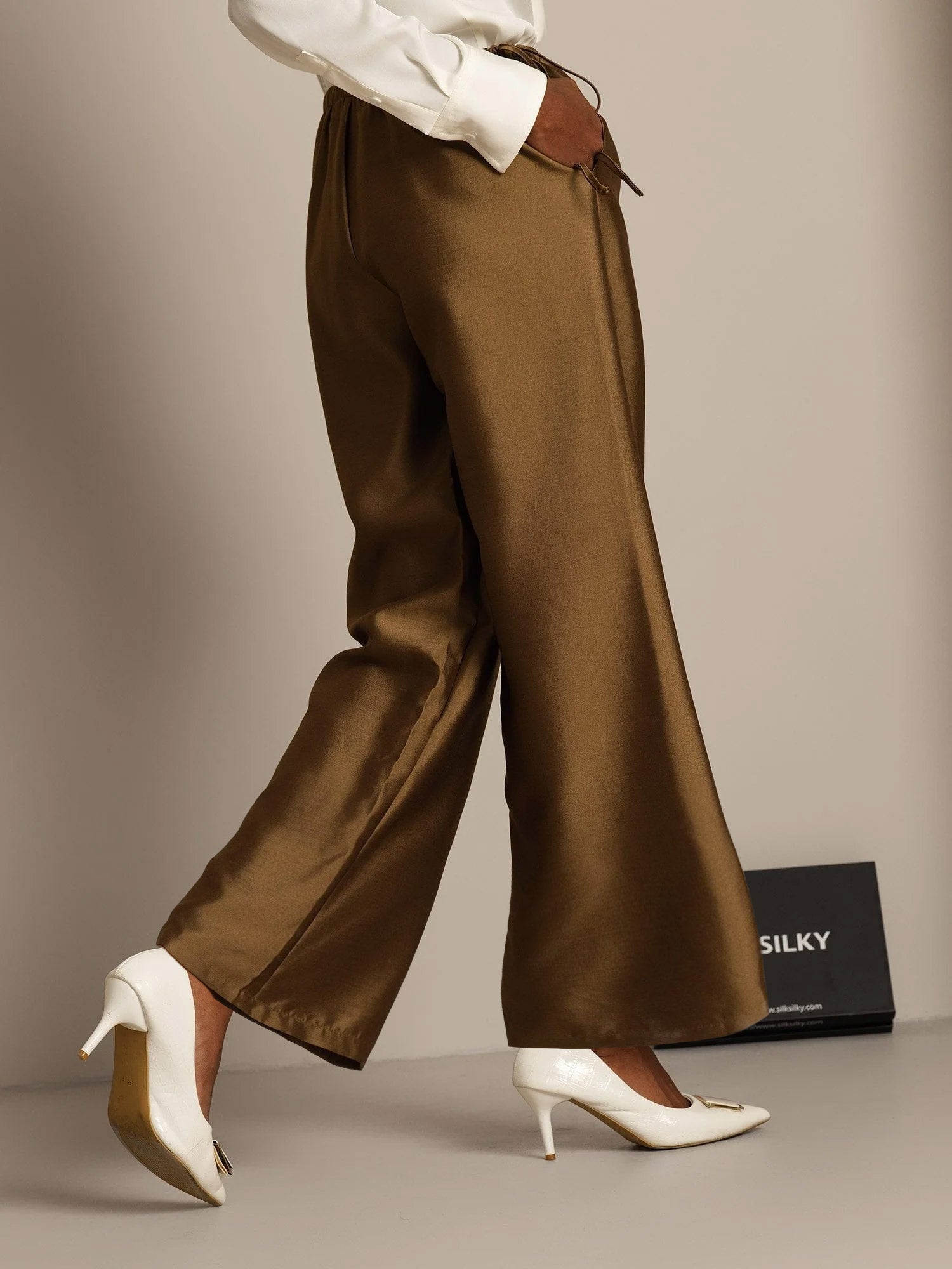 [Bronze] SilkSilky-AU 32Momme Wool Womens Pants 003,