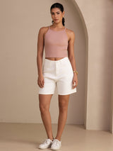 [Pink] SilkSilky-AU Sleeveless Crew Neck Camisole 007