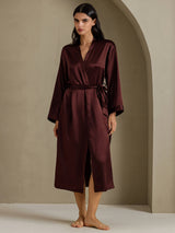 [Brown] SilkSilky-AU Long Sleeve Women's Dressing Gown 007