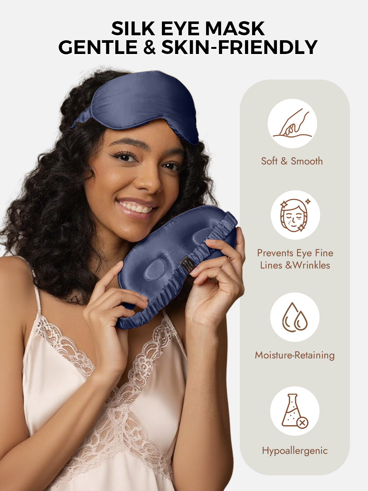 [Dark Blue] SilkSilky-AU Pure Silk Eye Mask 003