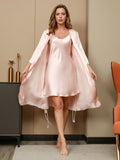 SilkSilky-AU-Pure-Silk-3/4-Sleeve-Nightgown&Robe-Set-Pink-005