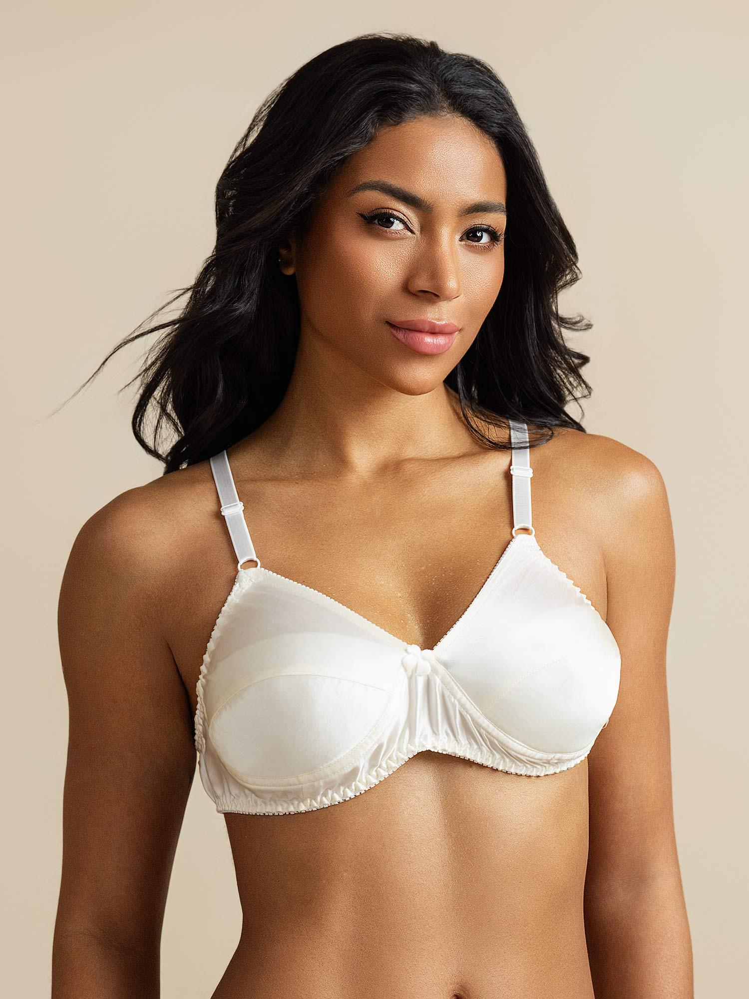 [White] SilkSilky-AU Pure Silk Bra 001,