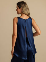[Dark Blue] SilkSilky-AU Sleeveless Scoop Neck Camisole 001