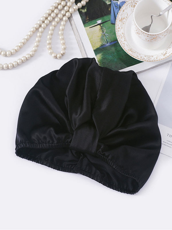 SilkSilky-AU Pure Silk Sleep Cap Black 002