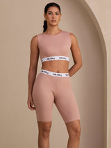 [Pink] SilkSilky-AU Sleeveless Crew Neck Women's Outfit Sets 004