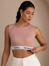[Pink] SilkSilky-AU Sleeveless Crew Neck Camisole 005