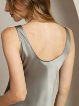 [Grayish Green] SilkSilky-AU Sleeveless Dress 005