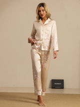 [Champagne] SilkSilky-AU Long Sleeve Lapel Collar Women's Pyjamas 003