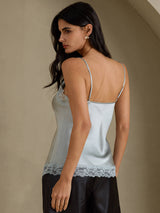 [Grayish Blue] SilkSilky-AU Spaghetti Strap V Neck Camisole 002