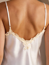 [White] SilkSilky-AU Sleeveless V Neck Camisole 005