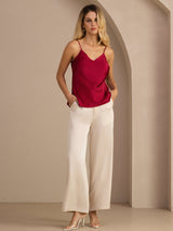 [Wine] SilkSilky-AU Sleeveless V Neck Camisole 006