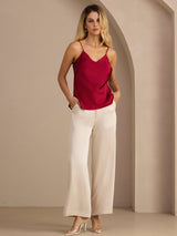 [Wine] SilkSilky-AU Sleeveless V Neck Camisole 006