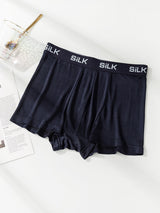 [Dark Blue] SilkSilky-AU 100% Silk Jersey Men's Underwear 005