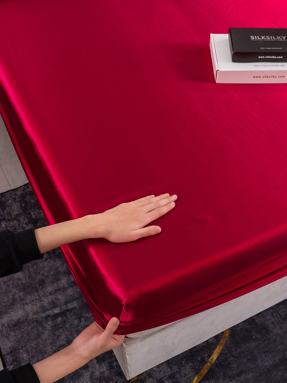 [Wine] SilkSilky-AU 19Momme Pure Silk Bedding Set 003