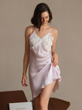 SilkSilky-AU Pure Silk V Neck Dress Pink 005