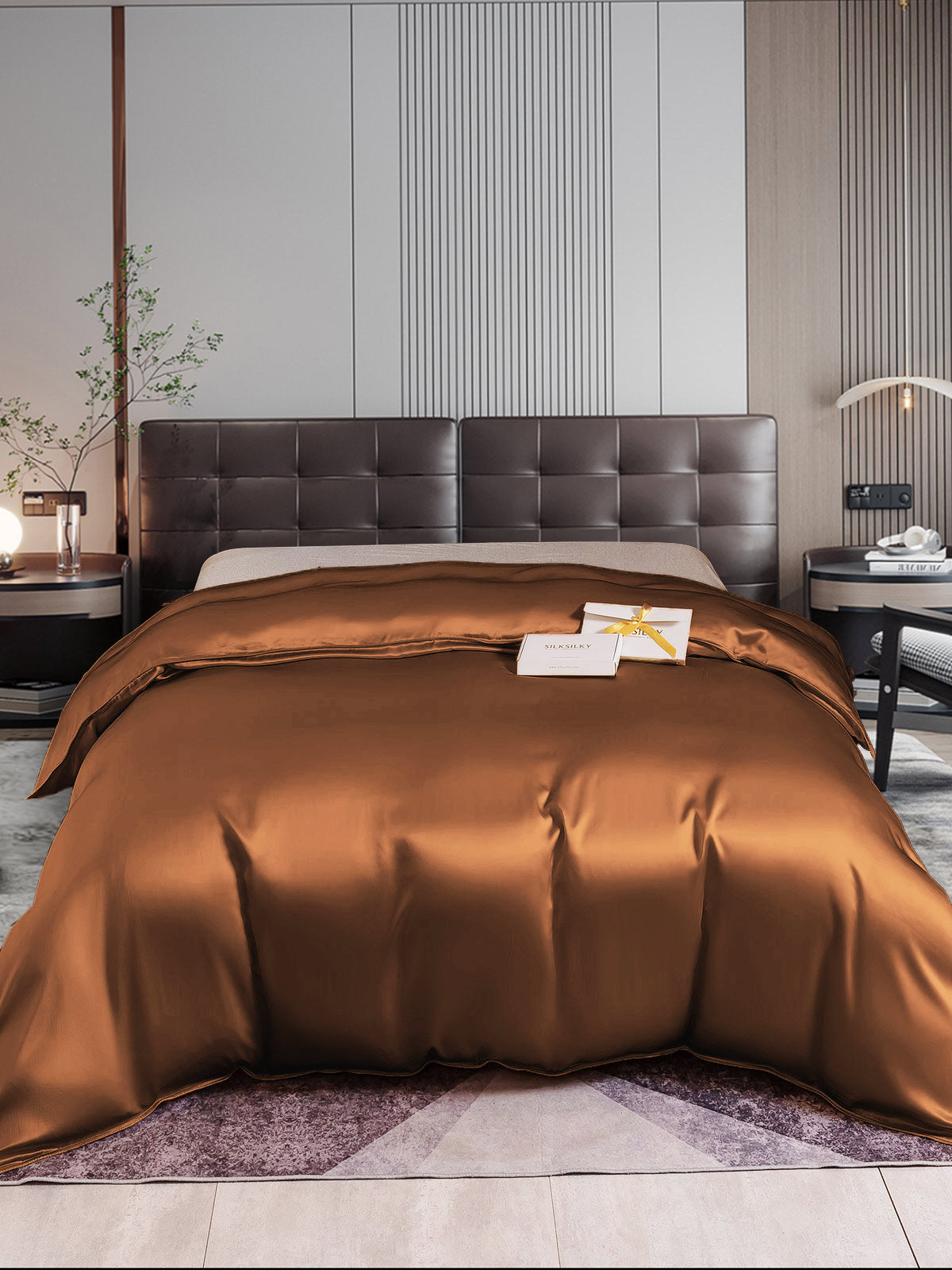 SilkSilky AU 22Momme Pure Silk Duvet Cover Coffee 001