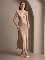 [Champagne] SilkSilky-AU Cap Sleeve Dress 004
