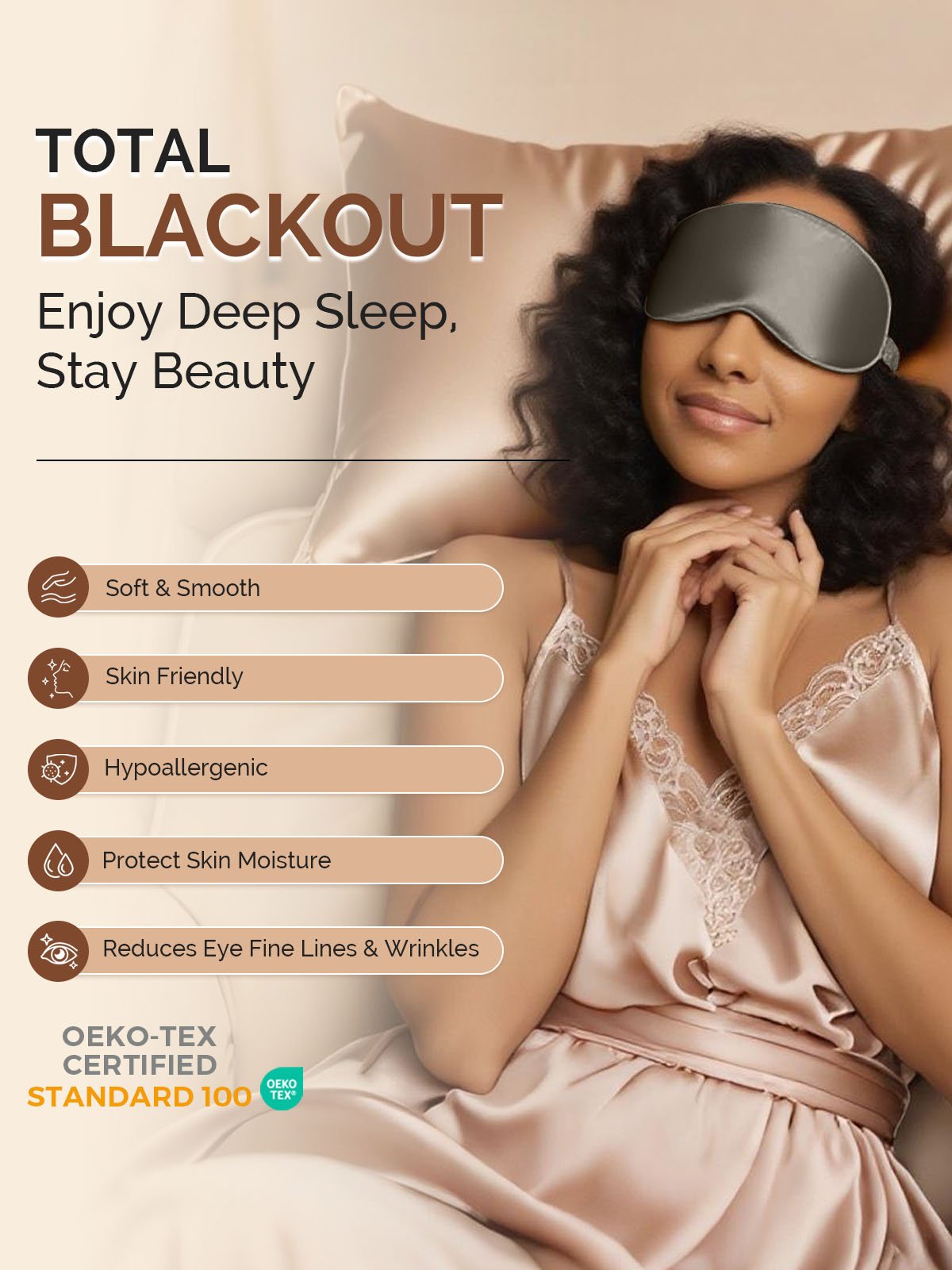 [DarkGray] SilkSilky-AU 22Momme Pure Silk Eye Mask 005