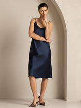 [Dark Blue] SilkSilky-AU Sleeveless U Neck Dress 004